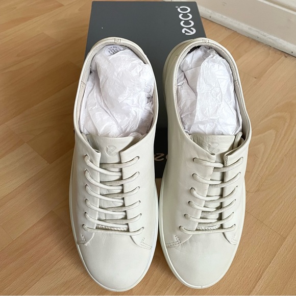 NEW ECCO Soft 8 Comfort 100% Leather Sneaker, Shadow White Off White Size 9, NIB - Picture 2 of 15